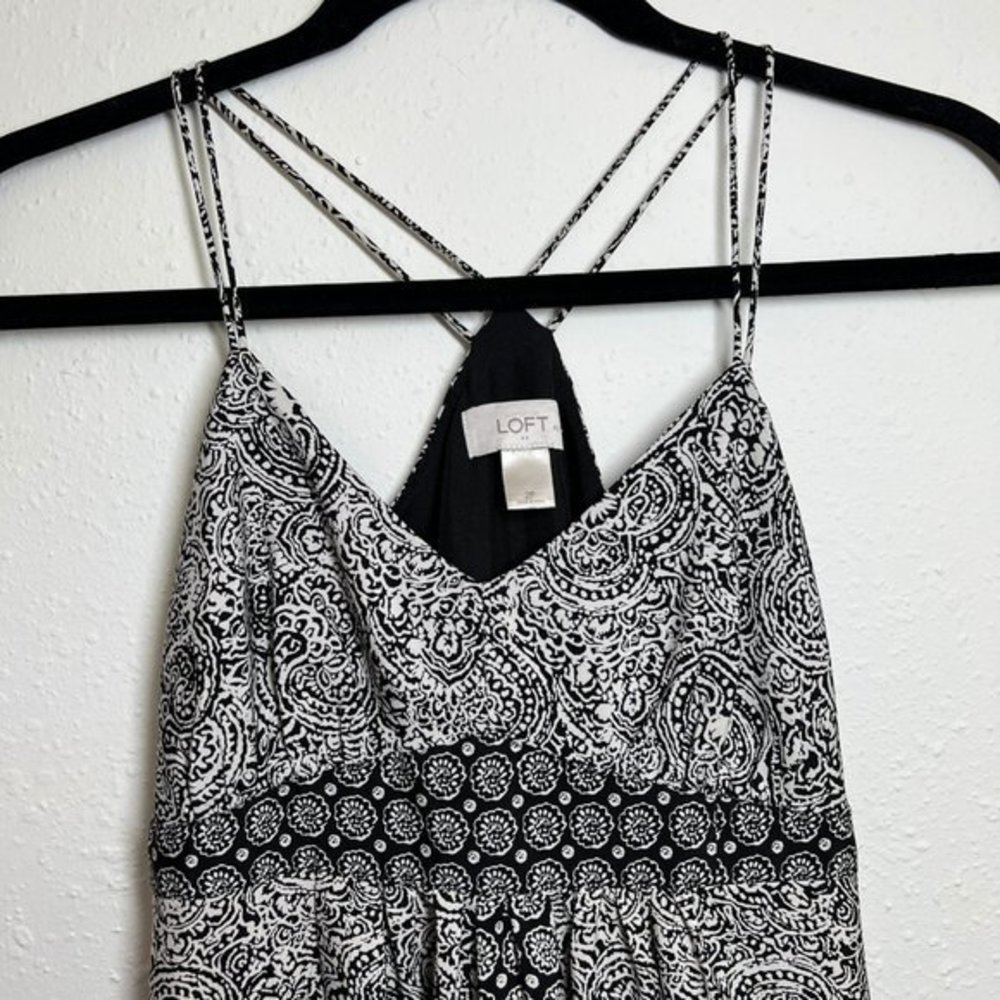 LOFT PETITE Black & White Printed Maxidress - Picture 4 of 8